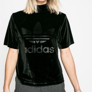 Women's Black Velvet Vibes High Neck Boxy Tee